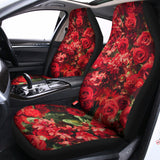 Red Rose Flower Print Universal Fit Car Seat Covers 102422