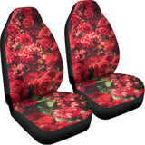 Red Rose Flower Print Universal Fit Car Seat Covers 102422