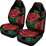 Red Roses Tattoo Print Universal Fit Car Seat Covers 102422