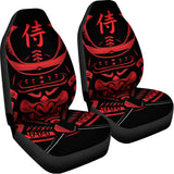 Red Samurai Mask Print Universal Fit Car Seat Covers 102422