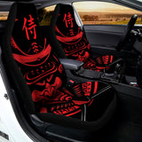 Red Samurai Mask Print Universal Fit Car Seat Covers 102422