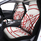 Red Satanic Pentagram Symbol Print Universal Fit Car Seat Covers 102422