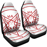 Red Satanic Pentagram Symbol Print Universal Fit Car Seat Covers 102422