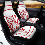 Red Satanic Pentagram Symbol Print Universal Fit Car Seat Covers 102422