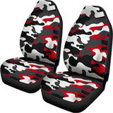 Red Snow Camouflage Print Universal Fit Car Seat Covers 102422