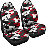 Red Snow Camouflage Print Universal Fit Car Seat Covers 102422