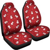 Red Snowman Pattern Print Universal Fit Car Seat Covers 102422