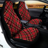 Red Stewart Tartan Pattern Print Universal Fit Car Seat Covers 102422