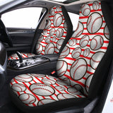 Red Striped Baseball Pattern Print Universal Fit Car Seat Covers 102422