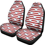 Red Striped USA Star Pattern Print Universal Fit Car Seat Covers 102422