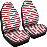 Red Striped USA Star Pattern Print Universal Fit Car Seat Covers 102422