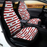 Red Striped USA Star Pattern Print Universal Fit Car Seat Covers 102422