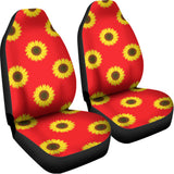 Red Sunflower Pattern Print Universal Fit Car Seat Covers 102422