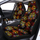 Red Tiger Tattoo Pattern Print Universal Fit Car Seat Covers 102422