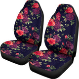 Red Violet Roses Floral Pattern Print Universal Fit Car Seat Covers 102422