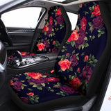 Red Violet Roses Floral Pattern Print Universal Fit Car Seat Covers 102422