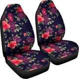 Red Violet Roses Floral Pattern Print Universal Fit Car Seat Covers 102422