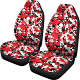 Red White And Black Digital Camo Print Universal Fit Car Seat Covers 102422