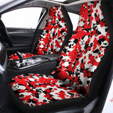 Red White And Black Digital Camo Print Universal Fit Car Seat Covers 102422