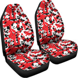 Red White And Black Digital Camo Print Universal Fit Car Seat Covers 102422