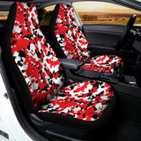 Red White And Black Digital Camo Print Universal Fit Car Seat Covers 102422