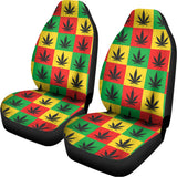 Reggae Marijuana Leaf Pattern Print Universal Fit Car Seat Covers 102422