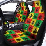 Reggae Marijuana Leaf Pattern Print Universal Fit Car Seat Covers 102422