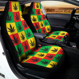 Reggae Marijuana Leaf Pattern Print Universal Fit Car Seat Covers 102422
