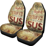 Religious Word Of God Print Universal Fit Car Seat Covers 102422