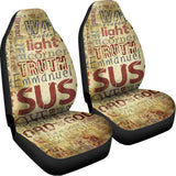 Religious Word Of God Print Universal Fit Car Seat Covers 102422