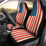 Retro American Flag Patriotic Universal Fit Car Seat Covers 102422