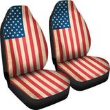 Retro American Flag Patriotic Universal Fit Car Seat Covers 102422