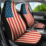 Retro American Flag Patriotic Universal Fit Car Seat Covers 102422