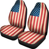 Retro American Flag Patriotic Universal Fit Car Seat Covers 102422