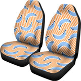Retro Blue Banana Pattern Print Universal Fit Car Seat Covers 102422