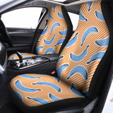 Retro Blue Banana Pattern Print Universal Fit Car Seat Covers 102422