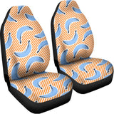 Retro Blue Banana Pattern Print Universal Fit Car Seat Covers 102422