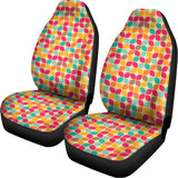Retro Geometric Rounded Square Print Universal Fit Car Seat Covers 102422