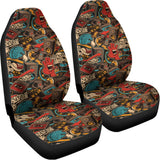 Retro Graffiti Pattern Print Universal Fit Car Seat Covers 102422