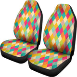 Retro Harlequin Pattern Print Universal Fit Car Seat Covers 102422
