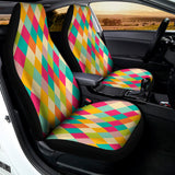 Retro Harlequin Pattern Print Universal Fit Car Seat Covers 102422