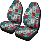 Retro Nautical Patchwork Pattern Print Universal Fit Car Seat Covers 102422