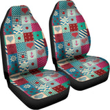 Retro Nautical Patchwork Pattern Print Universal Fit Car Seat Covers 102422