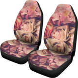 Retro Pink Roses Floral Print Universal Fit Car Seat Covers 102422