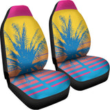 Retrowave Sunset Palm Tree Print Universal Fit Car Seat Covers 102422