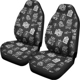 Rock And Roll Music Pattern Print Universal Fit Car Seat Covers 102422