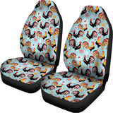 Rooster And Snowflake Pattern Print Universal Fit Car Seat Covers 102422