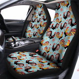 Rooster And Snowflake Pattern Print Universal Fit Car Seat Covers 102422