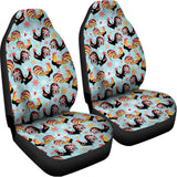 Rooster And Snowflake Pattern Print Universal Fit Car Seat Covers 102422