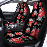 Rose And Heart Pattern Print Universal Fit Car Seat Covers 102422